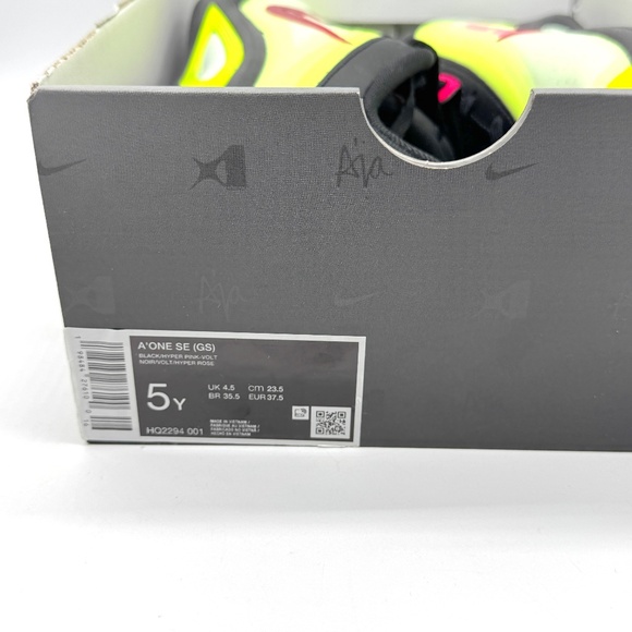Nike A'One SE Black Hyper Pink Shoes 5Y / Womens 6.5 New Aja Wilson HQ2294-001 - Picture 10 of 11
